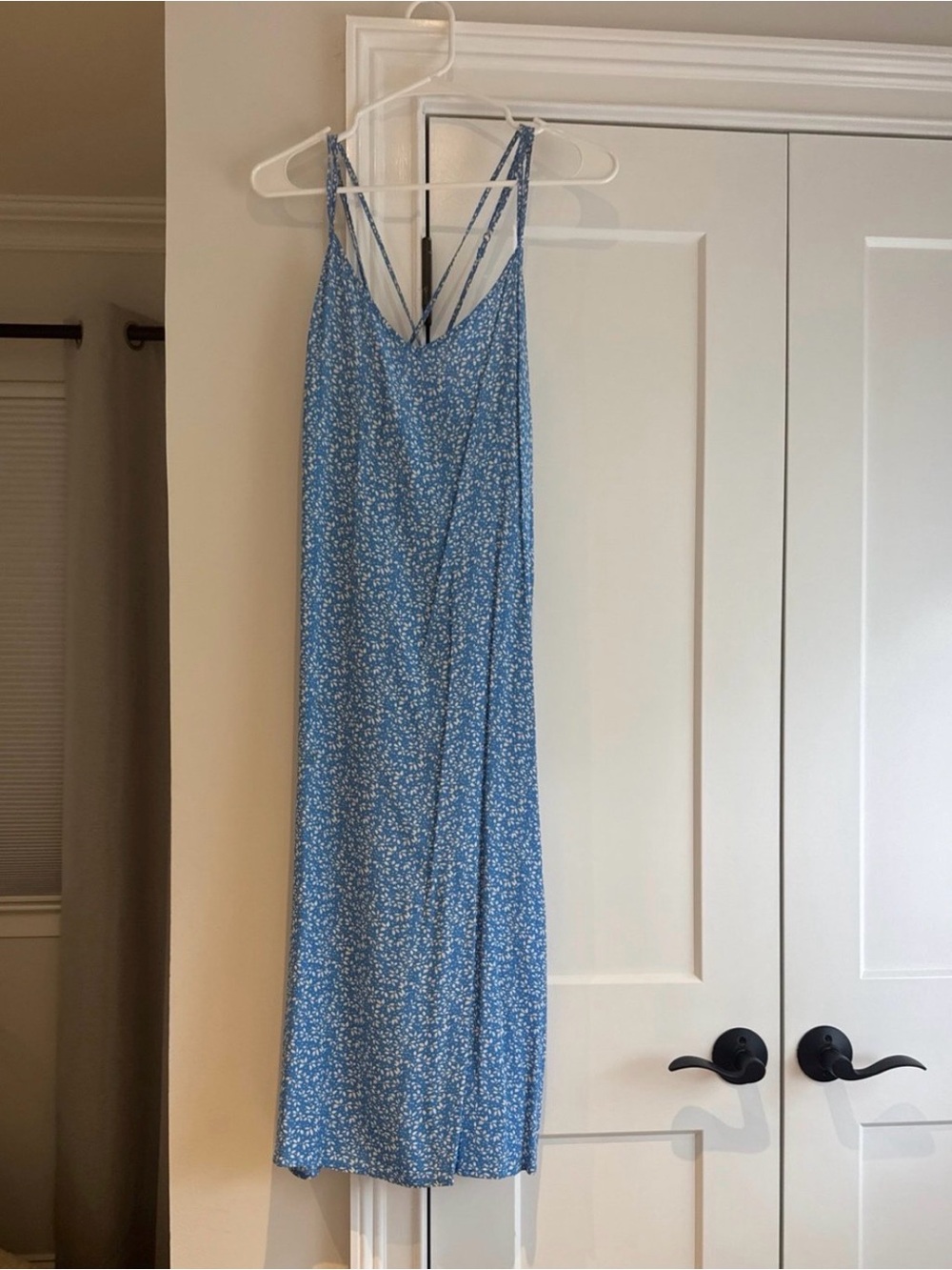 GAP Light Blue Floral Midi Slip Dress